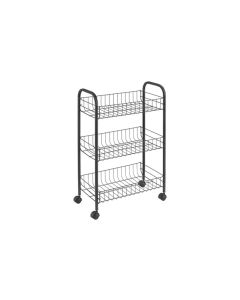 Carro multiuso 3 cestos lugano negro metaltex