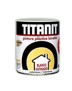 Pintura plastica interior exterior titanit satinado 750 ml blanco titan