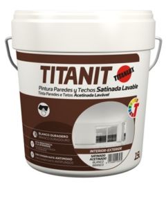 Pintura plastica interior exterior titanit satinado 4 l blanco titan