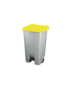 Contenedor selectivo amarillo pedal y ruedas 120 l denox