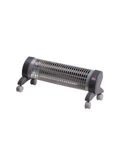 Estufa cuarzo 2 barras con ruedas 1200 w negra fm