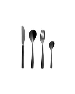 Cuberteria 24 piezas bcn negro comas