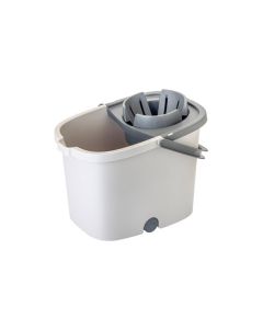 Cubo con escurridor 16 l ruedas automatico gris vigar