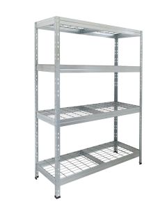Estanteria metal galvanizado 4 estantes de rejilla 180 x 120 x 45 cm ar shelving