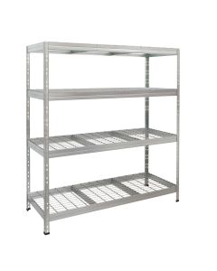 Estanteria metal galvanizado 4 estantes de rejilla 180 x 150 x 60 cm ar shelving