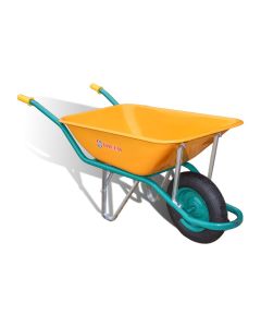 Carretilla metalica amarilla ligera * c1/550-90 l rueda neumatica theca