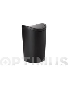 Cubo baño basculante negro 6 l tatay