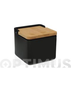 Salero tapa bambu negro versa