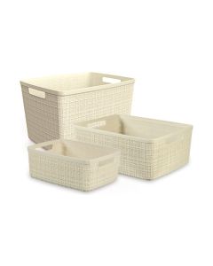 Cesta rectangular jute 12l blanco roto 36x28x14,5 cm curver
