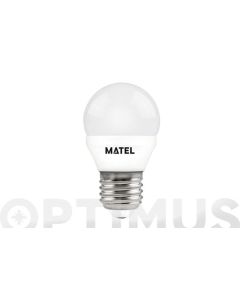 Bombilla esferica led e27 7w 650lm 2700k matel