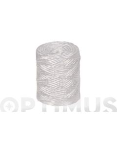 Hilo rafia polipropileno 1 cabo 400 m/kg ø 2,3 mm 700 grs blanco rombull