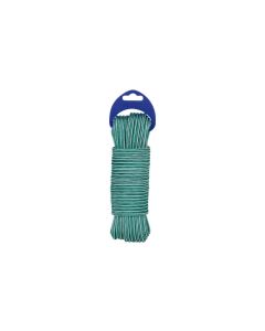 Cordon polipropileno alma texturada ø 4 mm 15 mt verde / blanco rombull