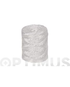 Hilo rafia polipropileno 1 cabo 600 m/kg ø 1,7 mm 200 grs blanco rombull