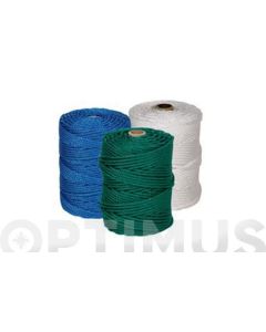 Cuerda polietileno cableada 4 cabos ø 5 mm 25 mt blanco rombull