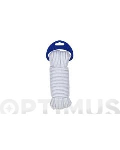 Cuerda algodon trenzado con alma ø 4,5mm 20 mt blanco rombull