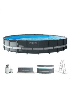 Piscina desmontable redonda ultra xtr 30.079 l depuradora de arena 7.900 l/h ø 610 x 122 cm con bomba arena intex