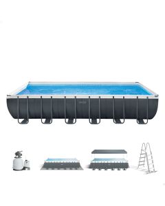 Piscina desmontable rectangular ultra xtr 31.800 l depuradora arena 7.900 l/h 366 x 132 x 732 cm intex