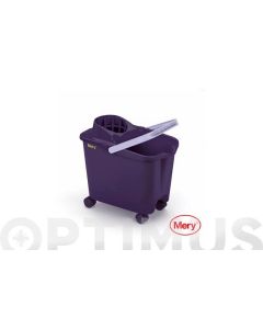 Cubo con escurridor 14 l ruedas lila mery