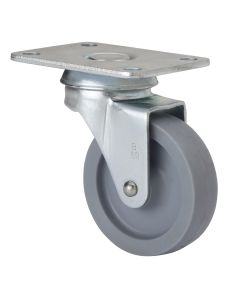 Rueda giratoria platina 70x55mm 040kg cojinete liso 060mm polipropileno gris ruedas alex 3-0003