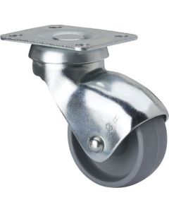 Rueda giratoria platina 46x36mm 022kg cojinete liso 040mm polipropileno gris ruedas alex 3-0017