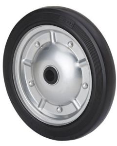 Rueda fija maciza buje 20x44mm 160kg cojinete rodillos disco metalico 200mm banda de goma negra ruedas alex 2-0209