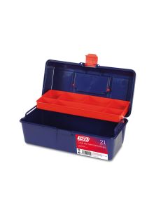 Caja herramientas bandeja 310x160x130mm polipropileno azul nº21 tayg