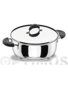 Cacerola cocina con tapa 22cm acero inox lacor