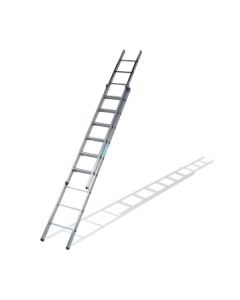 Escalera industrial de apoyo extension manual doble 9 peldaños 2,77/4,57mt aluminio ktl 23221009