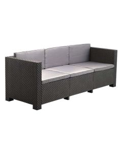 Sofa 3 plazas ratan resina diva grafito shaf