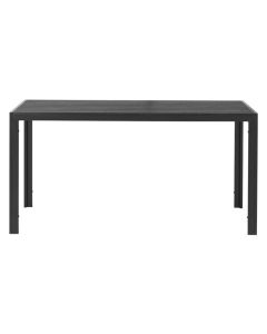 Mesa aluminio polywood negra/negra 150 x 90 cm import