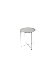 Mesa auxiliar acero ø 46 cm crema import