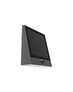Aplique solar raksa 1000lm 4000k 5.2w negro ip54 cristalrecord