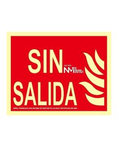 Señal sin salida pvc normaluz 1mm clase a 320x160mm