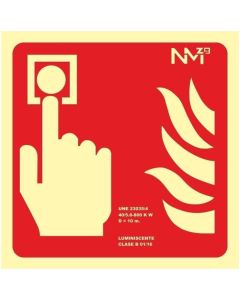 Señal pulsador pvc normaluz 1mm clase a 210x210mm