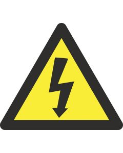 Señal aluminio triangulo con rayo normaluz 150mm lado