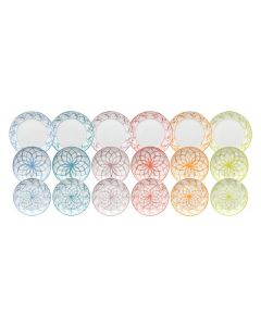 Vajilla porcelana decorada 18 pzs lisboa - colores mix