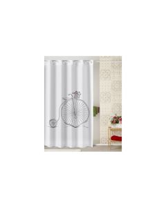 Cortina baño estampado bike 180 x 200 cm poliester atenas