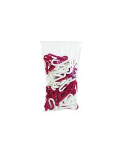 Cadena señalización roja/blanca 8mmx5m plastico s21