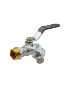 Grifo esfera jardin pn-16 racor manguera export 3/4" x 1" plata mango azul h2o