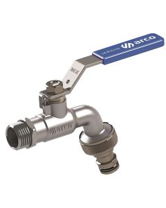 Grifo curvo enchufe rapido 15mm palanca 1/2 x 3/4 arco