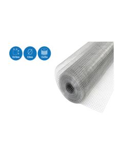 Malla electrosoldada galvanizada 13 x 13 x 0,9 mm 1,5 x 25 m nivel