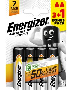 Pila alcalina power lr6 aa pack 4 +3+1 energizer 23002358