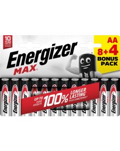 Pila alcalina max lr6 aa pack 8+4 energizer 23002369