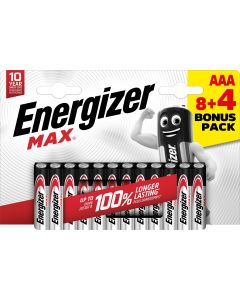 Pila alcalina max lr6 aaa pack 8+4 energizer 23002370