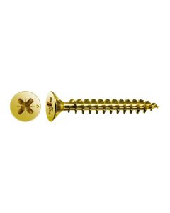 Tornillo madera cabeza plana pozi bicromatado caja profesional 3,5 x 25 (19) 1000 uds spax
