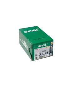 Tornillo madera cabeza plana pozi bicromatado caja profesional 3,5 x 45 (19) 1000 uds spax