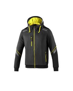 Sudadera tecnica gris / amarillo fluor talla s sparco