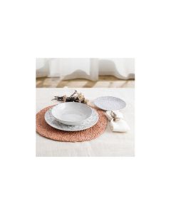 Vajilla 12 pzas porcelana decorada aquilea gris bidasoa