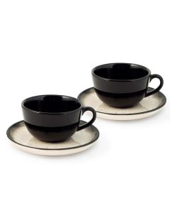 Taza te con plato stoneware 2 uds 20 cl marte