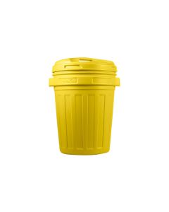 Cubo basura con tapa rosca 70 l - amarillo h&h